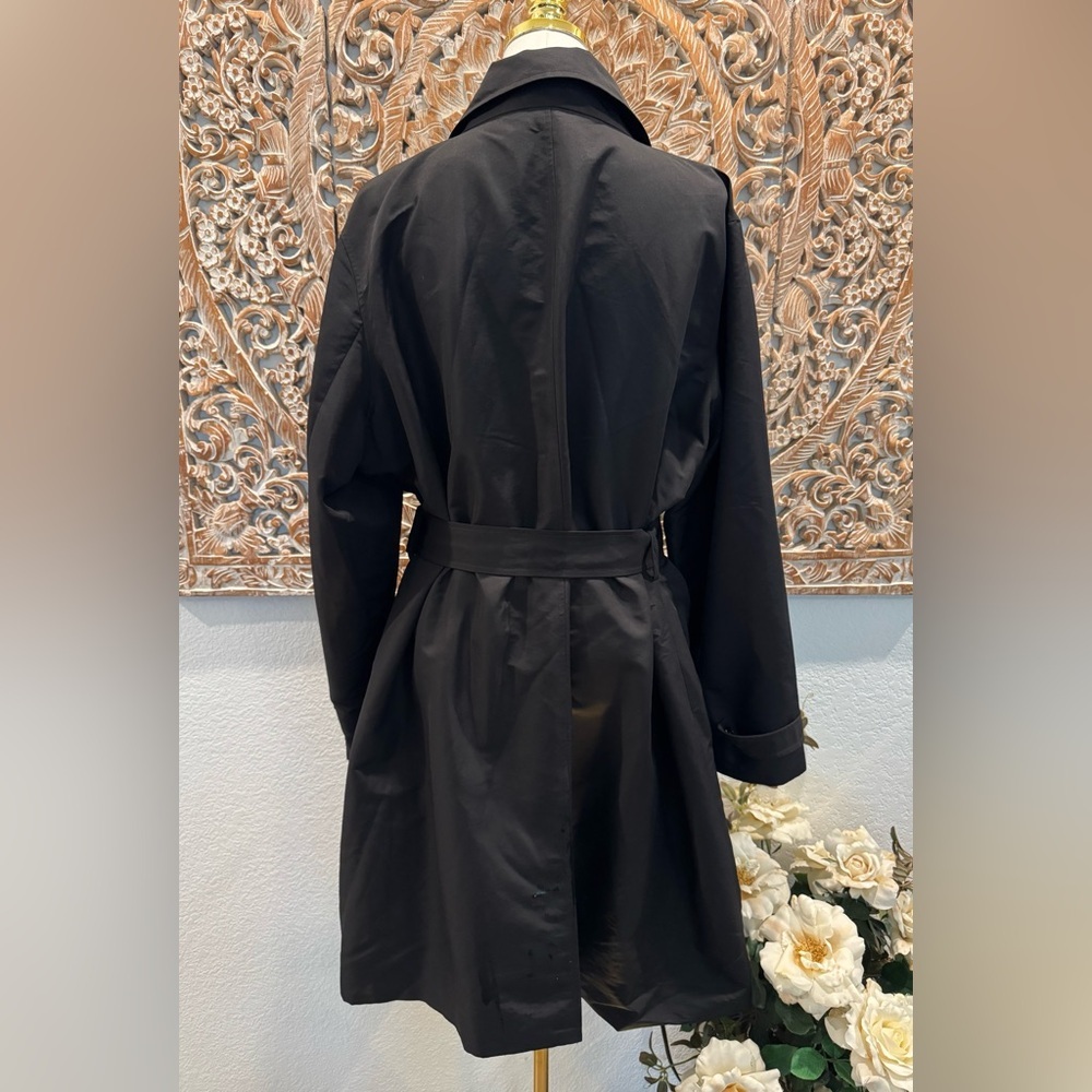 Lauren Ralph Lauren Black Belted Maxi Trench Coat- size 3X - Picture 2 of 12